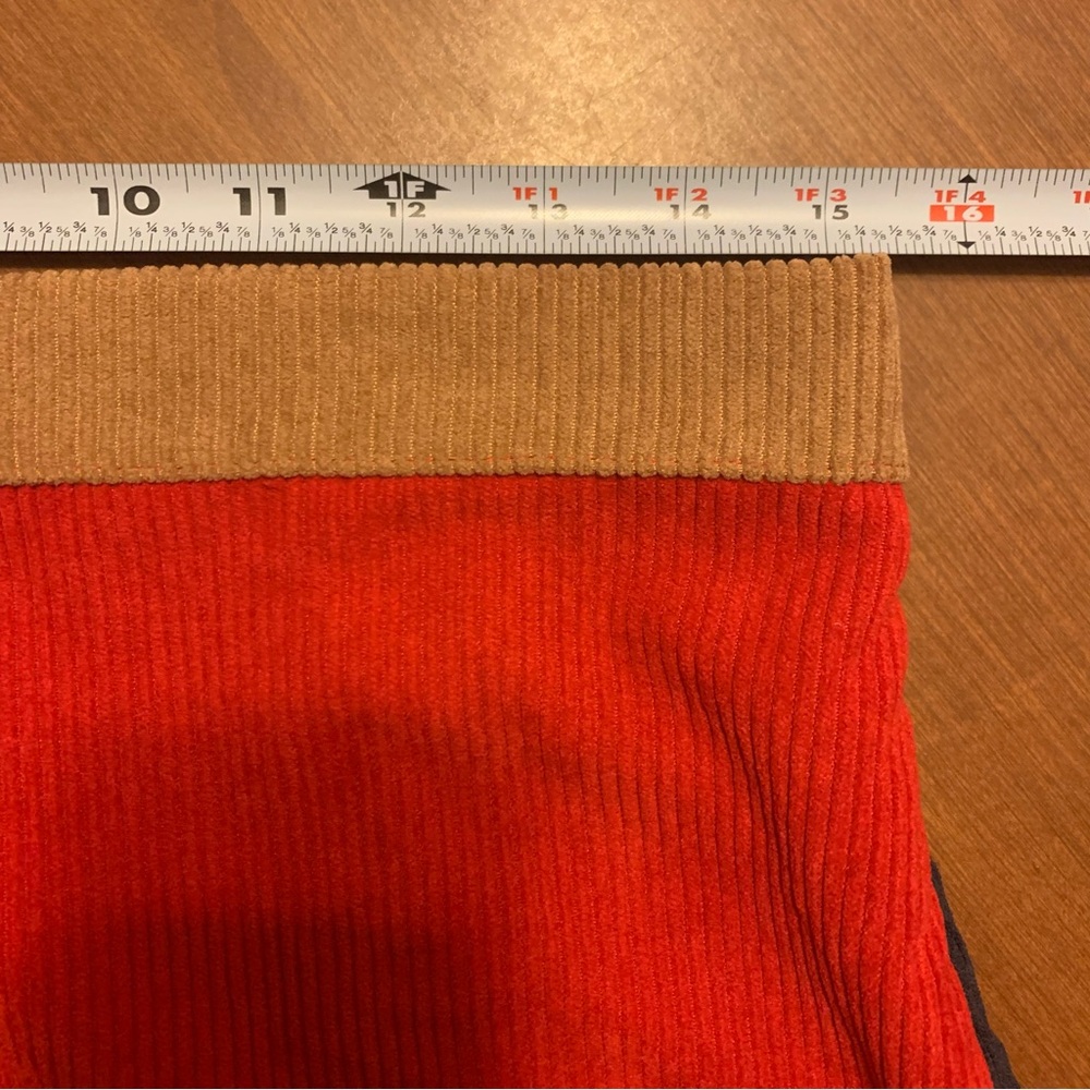 Mod Color Block Corduroy Mini Skirt, Large, High … - image 3